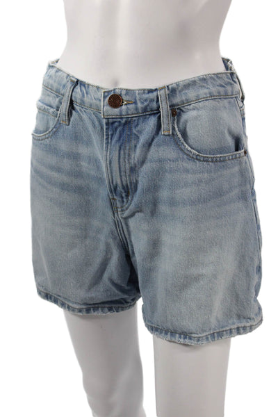 Frame Women Mom Shorts Blue 80% Regenerative Cotton Button Size 26