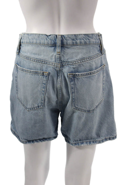 Frame Women Mom Shorts Blue 80% Regenerative Cotton Button Size 26