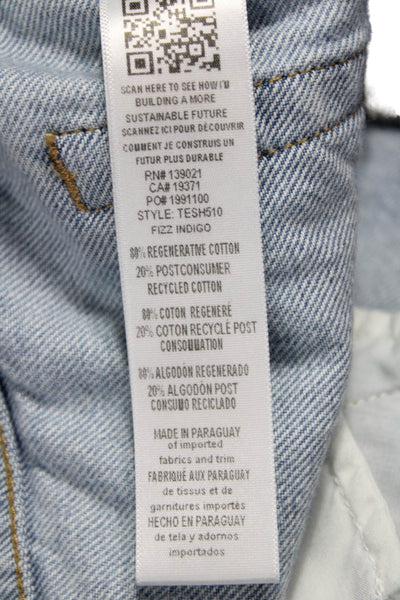 Frame Women Mom Shorts Blue 80% Regenerative Cotton Button Size 26