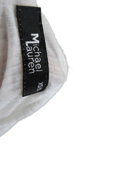 Michael Lauren Womens Long Sleeve Scoop Neck Micro Modal T-Shirt White Size XS