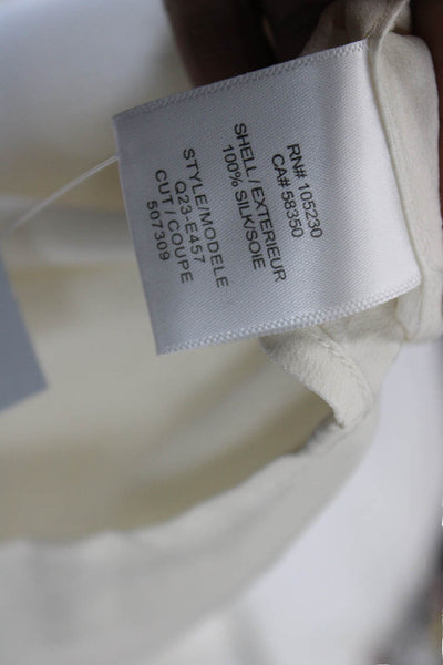 Equipment Femme Women Ivory Silk Collared Sleeveless Blouse Button Size S