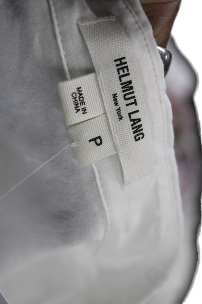 Helmut Lang Women White Cotton Button-Up Short Sleeve Petites Size P2XL