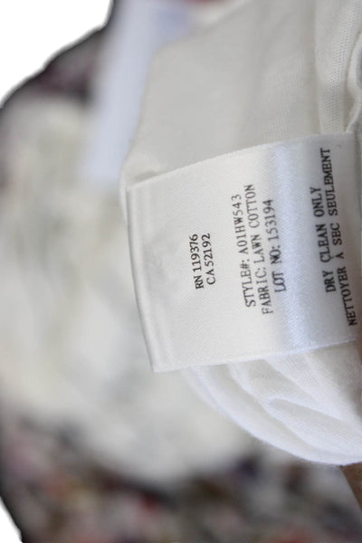 Helmut Lang Women White Cotton Button-Up Short Sleeve Petites Size P2XL