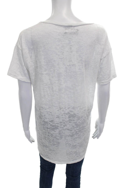 Michael Lauren Women Basic T-Shirt White Cotton Round Neck Short Sleeve Size XS