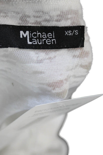 Michael Lauren Women Basic T-Shirt White Cotton Round Neck Short Sleeve Size XS