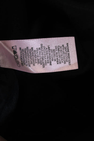 Calypso Women Tunic Black Cotton V-Neck Long Sleeve Button Cuff Size M