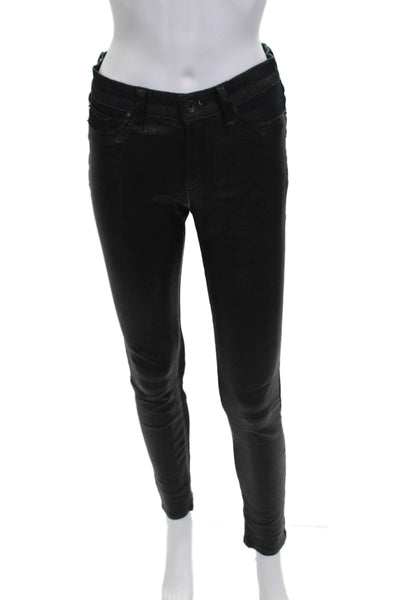 Rag & Bone Jean Women Black Skinny Jeans Cotton Blend Button Size 27