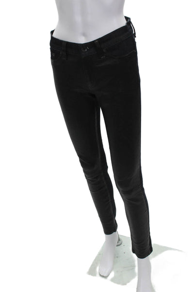 Rag & Bone Jean Women Black Skinny Jeans Cotton Blend Button Size 27