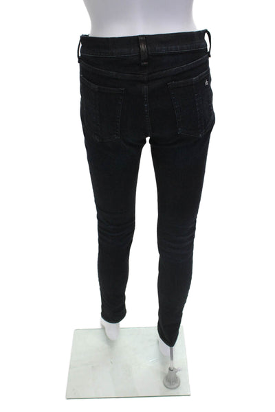 Rag & Bone Jean Women Black Skinny Jeans Cotton Blend Button Size 27
