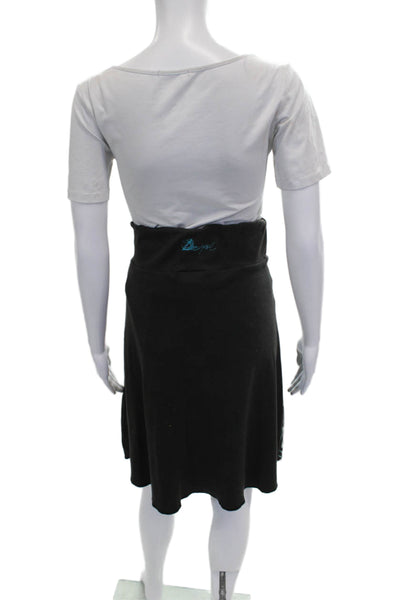 Desigual Womens A-Line Geometric Cotton Knee Length Skirt Black Size M