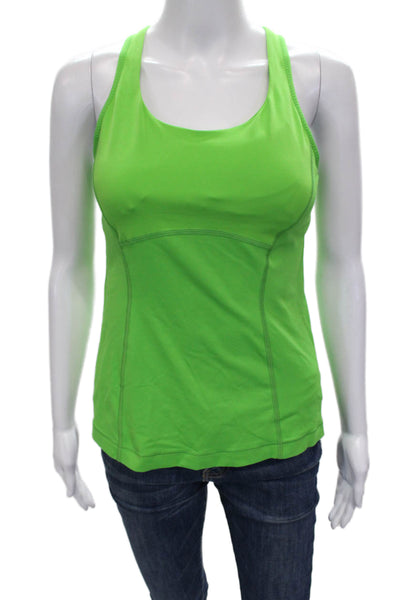 Lululemon Women Green Nylon Scoop Neck Sleeveless Tank Basic Size 6