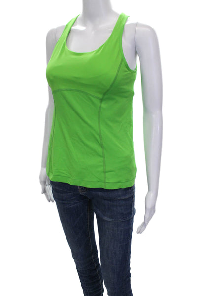 Lululemon Women Green Nylon Scoop Neck Sleeveless Tank Basic Size 6