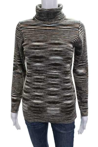 BCBGMAXAZRIA Women Multicolor Striped Turtleneck Sweater Size S