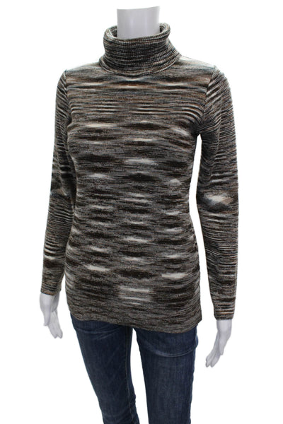 BCBGMAXAZRIA Women Multicolor Striped Turtleneck Sweater Size S