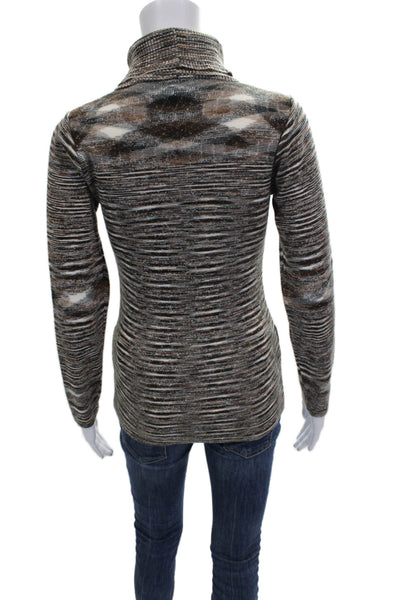 BCBGMAXAZRIA Women Multicolor Striped Turtleneck Sweater Size S