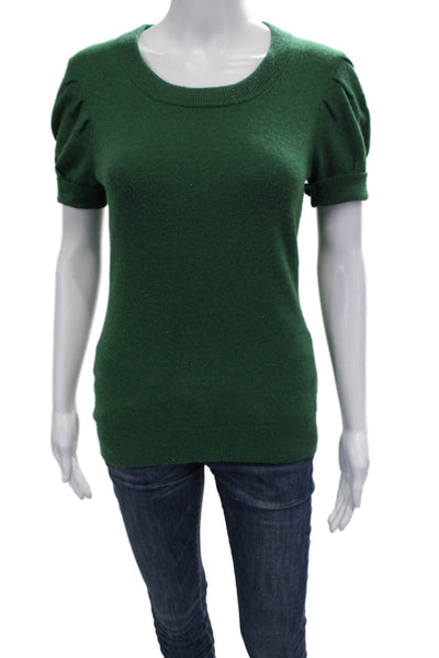 Banana Republic Womens Pullover Sweater Green Wool Short Sleeve Crewneck Size S