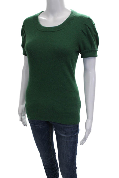 Banana Republic Womens Pullover Sweater Green Wool Short Sleeve Crewneck Size S