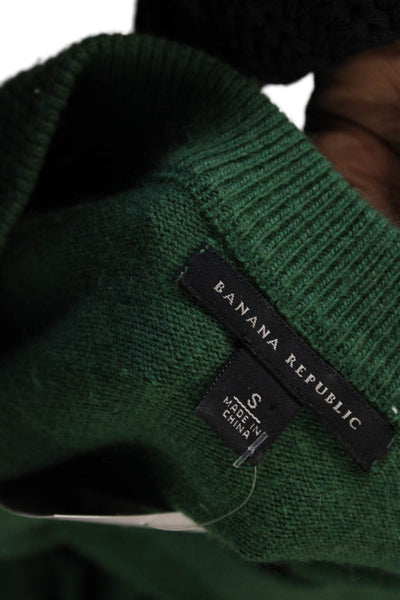Banana Republic Womens Pullover Sweater Green Wool Short Sleeve Crewneck Size S