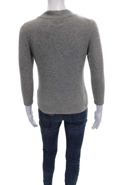 MAG Womens Cashmere Pullover Gray Mock Neck 3/4 Sleeve Size S