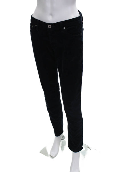 AG Adriano Goldschmied Womens Blue Cotton Button Pants Size 27