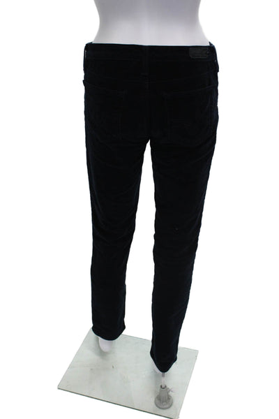 AG Adriano Goldschmied Womens Blue Cotton Button Pants Size 27