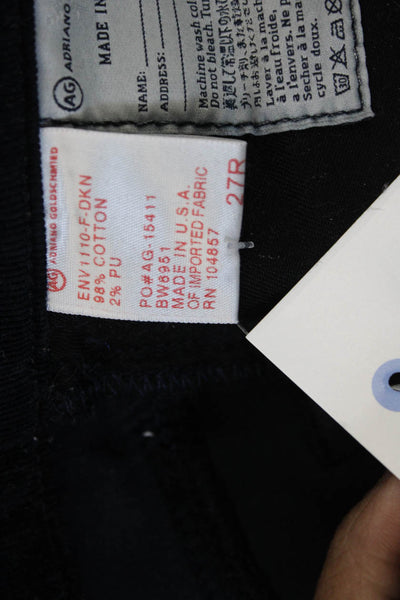 AG Adriano Goldschmied Womens Blue Cotton Button Pants Size 27