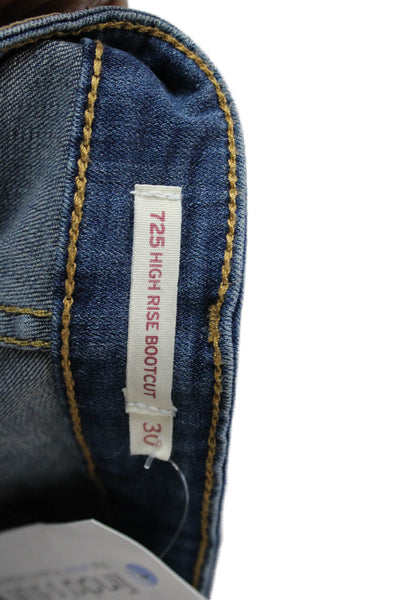 Levis Womens Bootcut Jeans Blue Mid Rise Cotton Blend Size 30