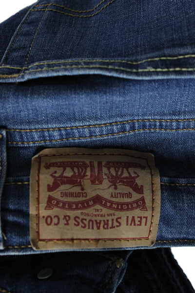 Levis Womens Bootcut Jeans Blue Mid Rise Cotton Blend Size 30