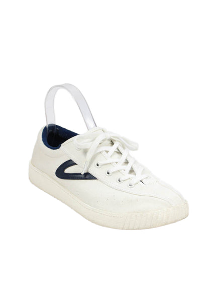 Tretorn Women's Round Toe Lace Up Rubber Sole Sneakers Beige Size 7.5