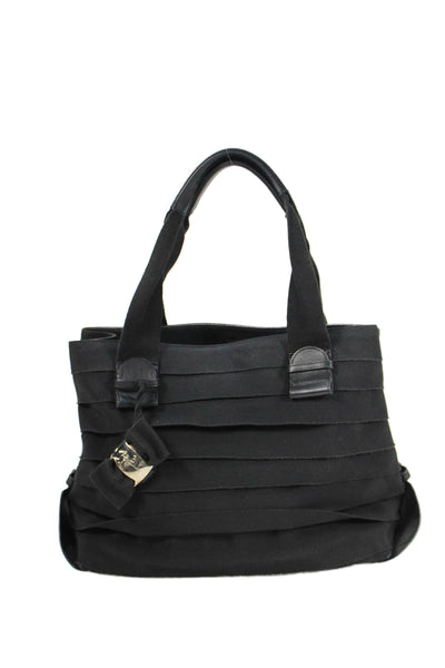 Salvatore Ferragamo Women's Latch Closure Top Handle Black Handbag