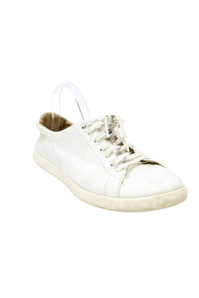 Cole Haan Mens Leather Low Top Sneakers White Size 12M