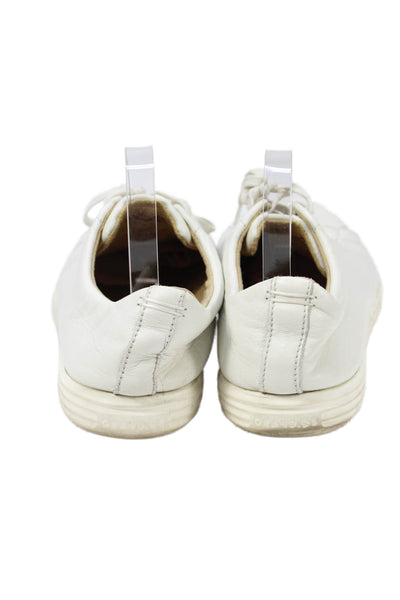 Cole Haan Mens Leather Low Top Sneakers White Size 12M