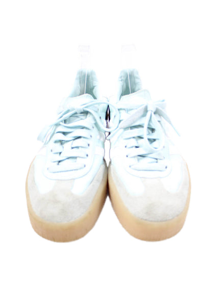 Adidas Womens Leather Low Top Lace Up Sneakers Blue Size 7.5