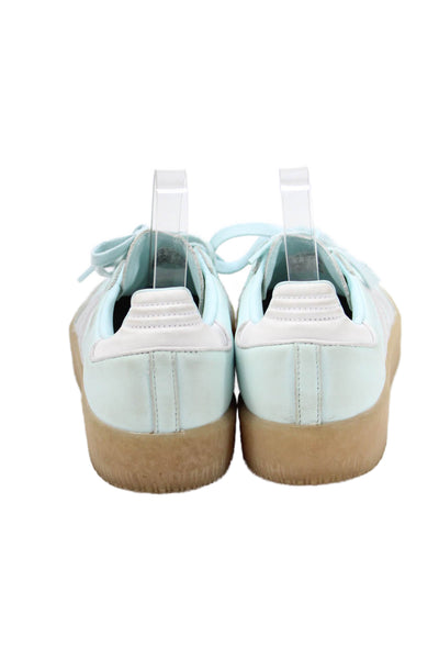 Adidas Womens Leather Low Top Lace Up Sneakers Blue Size 7.5