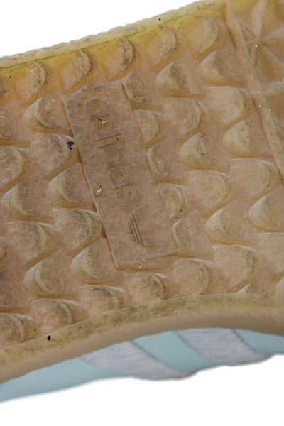 Adidas Womens Leather Low Top Lace Up Sneakers Blue Size 7.5