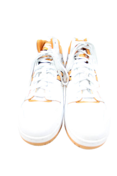 New Balance Mens Leather Lace Up High Top Sneakers White Size 13