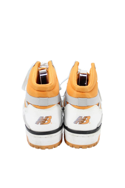 New Balance Mens Leather Lace Up High Top Sneakers White Size 13