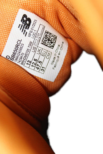 New Balance Mens Leather Lace Up High Top Sneakers White Size 13