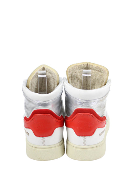 Hidnander Womens The Cage Dual Art Hi-Top Basketball Sneakers Shoes Silver Sz 6