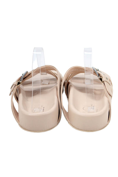 AGL Womens Jane Buckle Slides Sandals Shoes Ghibli Nude Size 9.5