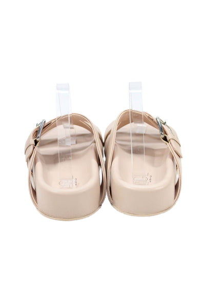 AGL Womens Jane Buckle Slides Sandals Shoes Ghibli Nude Size 8.5