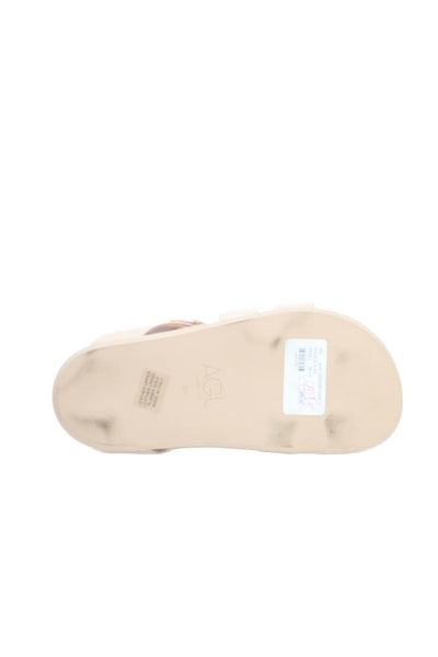 AGL Womens Jane Buckle Slides Sandals Shoes Ghibli Nude Size 8.5