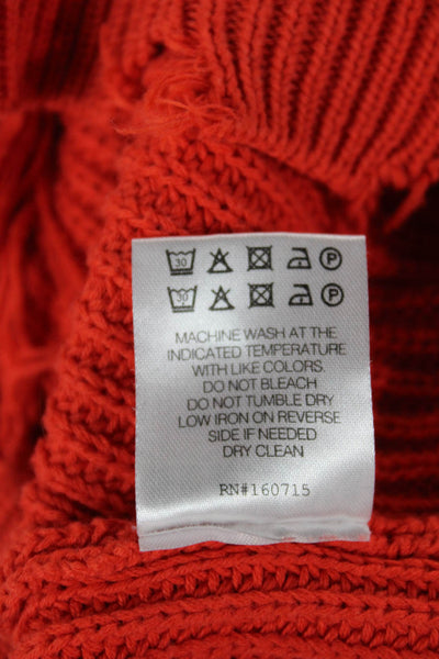 Ser.O.Ya Women Orange V-Neck Cotton Pullover Sweater Size M