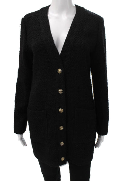 Marella Womens Cardigan Black V-Neck Button Long Sleeve Acrylic Blend Size M