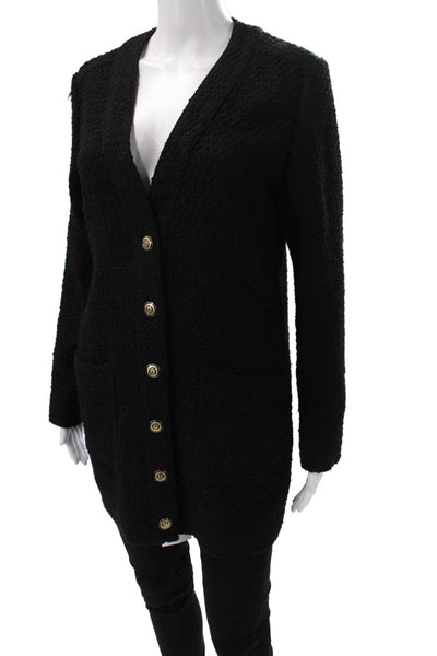 Marella Womens Cardigan Black V-Neck Button Long Sleeve Acrylic Blend Size M