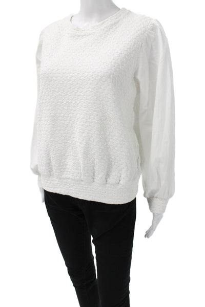 Porridge Anthropologie Women White Pullover Sweater Long Sleeve Size M