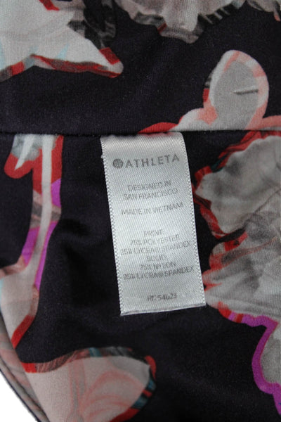 Athleta Womens Ankle Leggings Floral Multicolor Polyester Pull On Size S