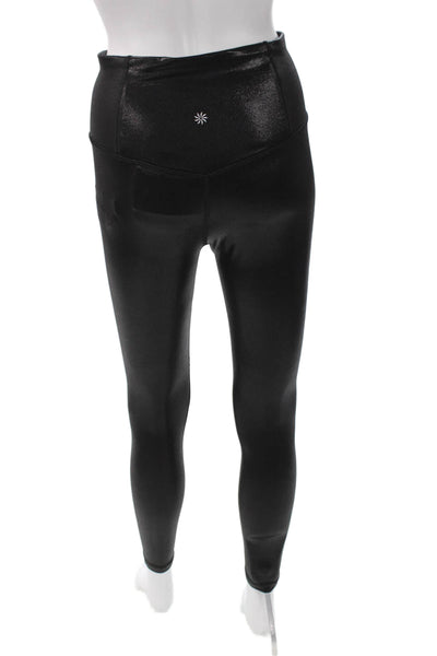 Athleta Womens Black Ankle Leggings Polyester Petite Size S