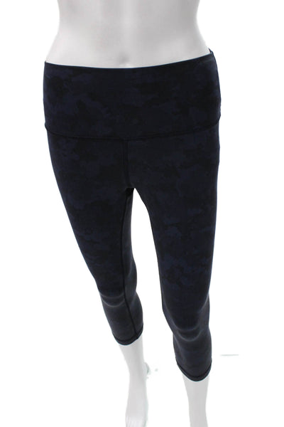 Lululemon Womens Blue Camo Capri Leggings Nylon Size 6