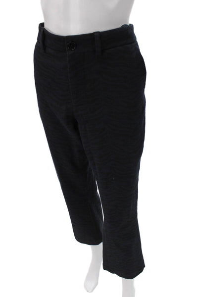 Zadig & Voltaire Womens Cropped Animal Print Black Pants Size 40